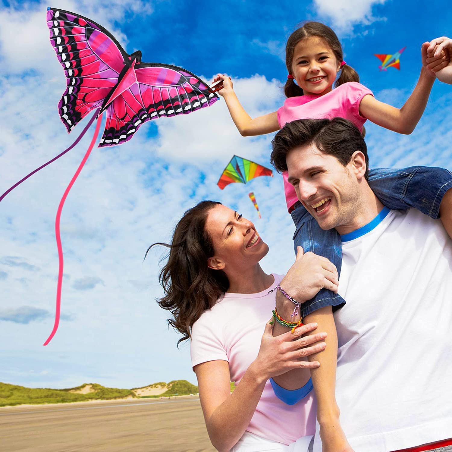Cometa Mariposa Fidtoy para Niños Fácil de Volar Juguete de Playa al Aire Libre