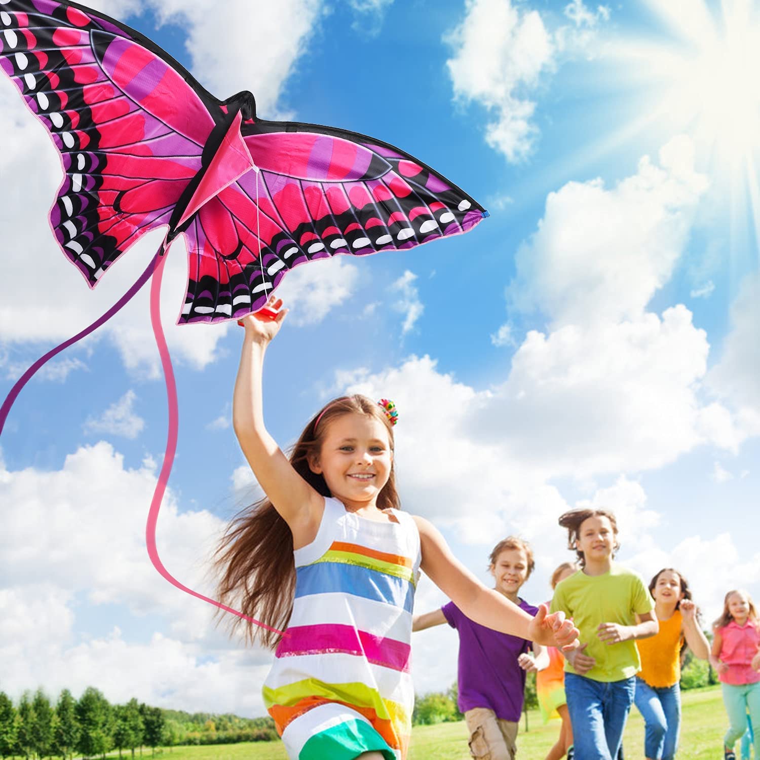 Cometa Mariposa Fidtoy para Niños Fácil de Volar Juguete de Playa al Aire Libre