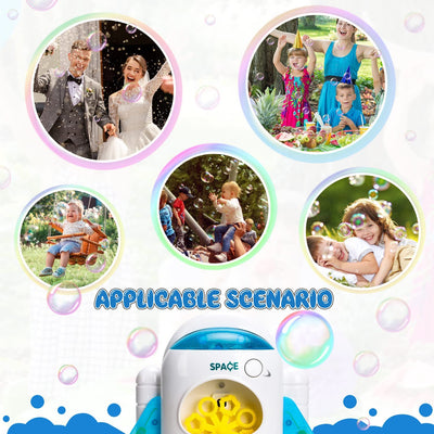 Máquina de burbujas cohete Fidtoy para niños con música y luces