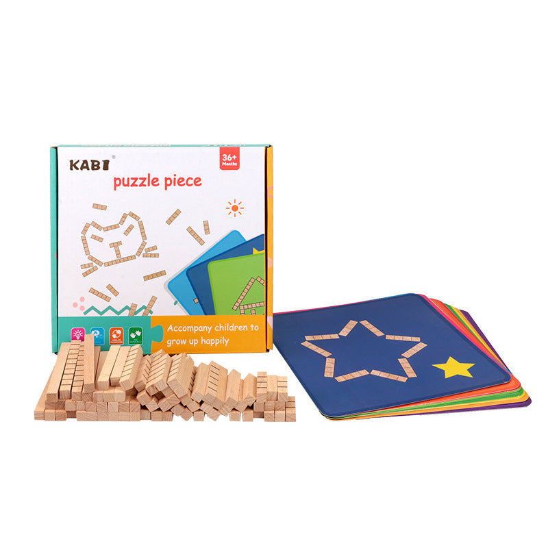 Pièces de puzzle en bois – Jouets éducatifs pour les mathématiques