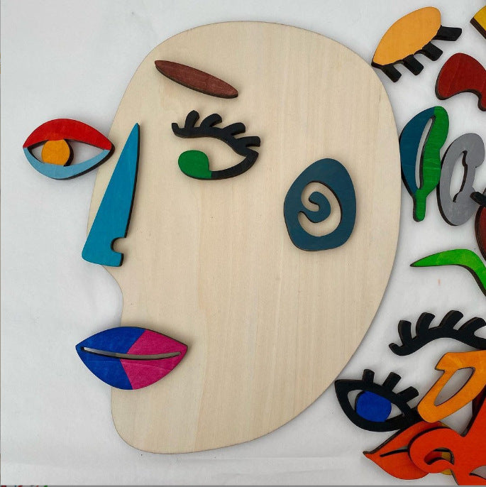 Jouet Montessori visage puzzle de style Picasso – Jouets de thérapie orthophonique