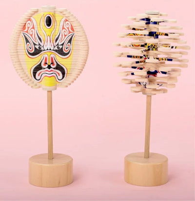 Toupie en bois - Jouets sensoriels pour le visage culturel chinois