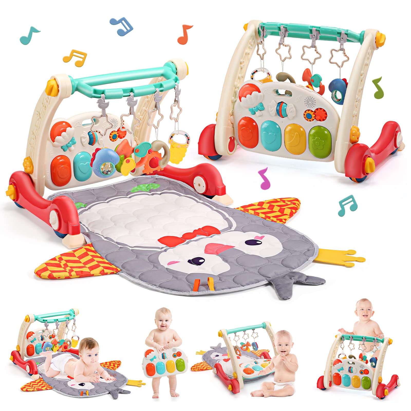 Tapis de jeu et trotteur d'éveil Fidtoy pour bébés