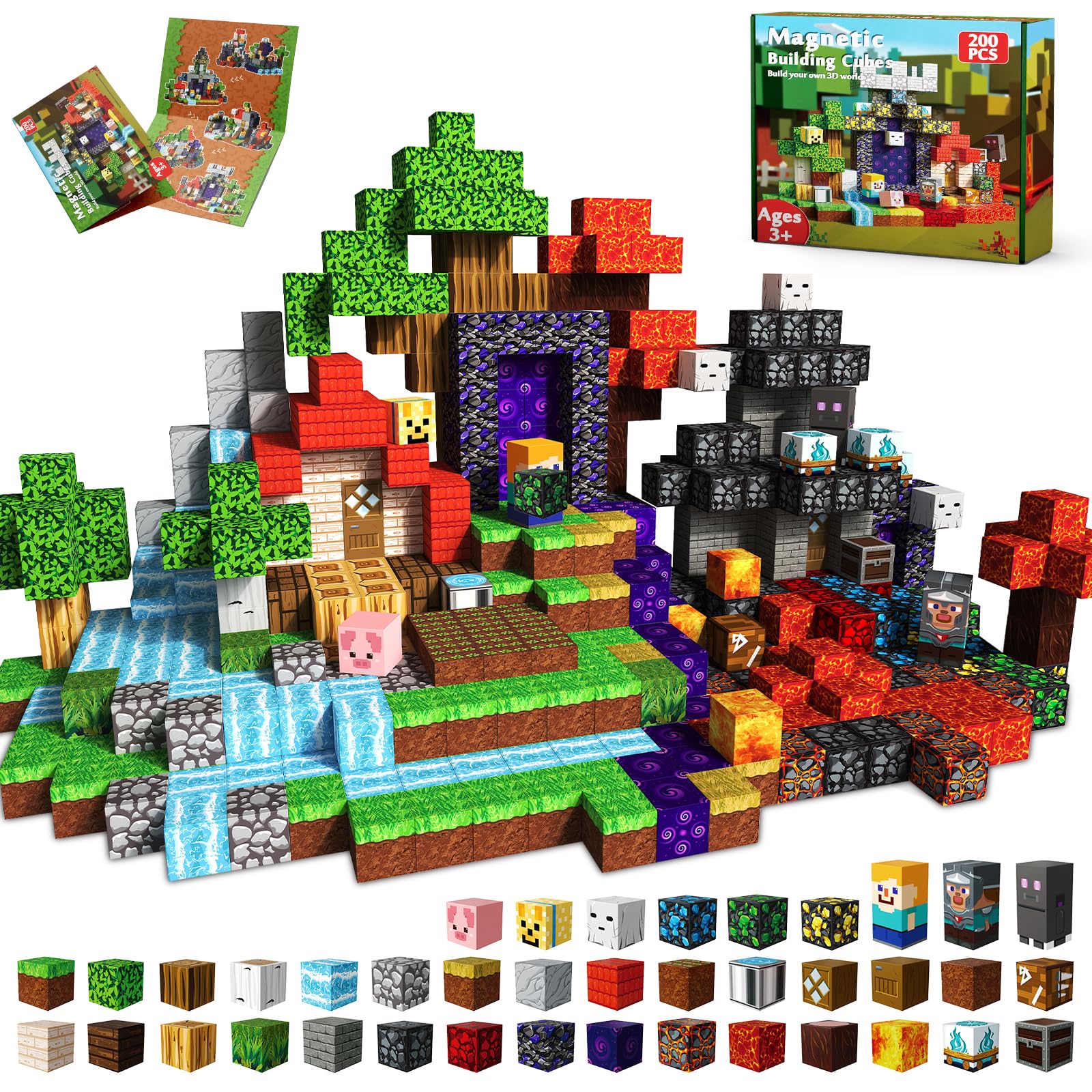 Bloques Magnéticos de Construcción – Cubos Magnéticos Inspirados en Minecraft para Niños