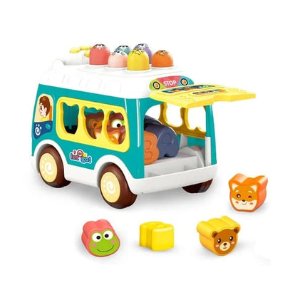 Fidtoy Musical Shape Sorter Bus Toy for Toddlers Whack A Mole Hammer Game Age 1-3
