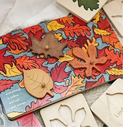 Puzzle feuille en bois – Jouets pour la motricité fine