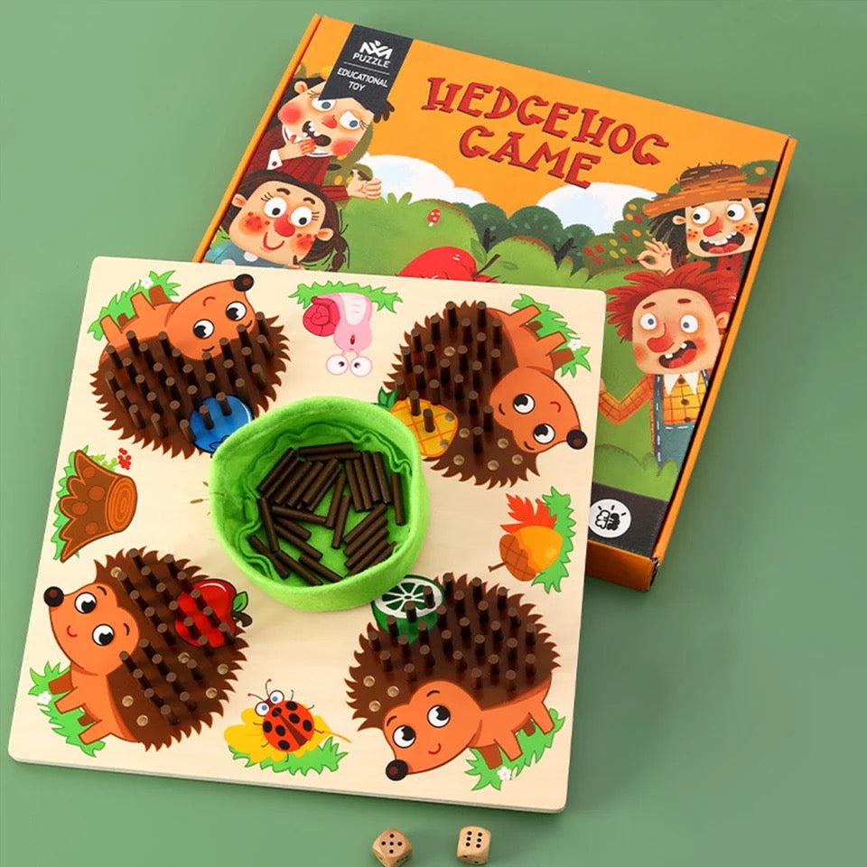 Juego de erizos de madera - Juguetes de motricidad fina