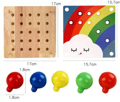 Clavos de madera con forma de seta - Juguetes de motricidad fina