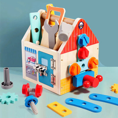 Busy Box™ - Ontdek & Leer - Houten Activiteitenkist