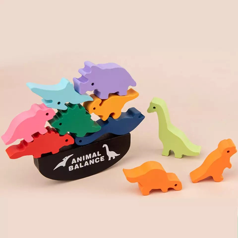 Équilibre dinosaure en bois - Jouets de motricité fine