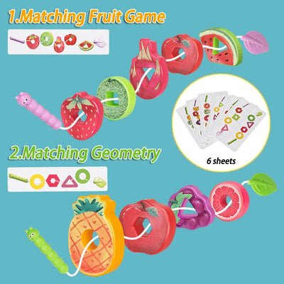 Fruit Lacing Game™ – Habilidades motrices finas – Juguete de cuentas de frutas
