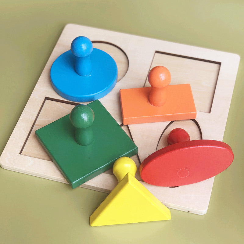 Grand puzzle de formes Montessori en bois - Les meilleurs jouets Montessori