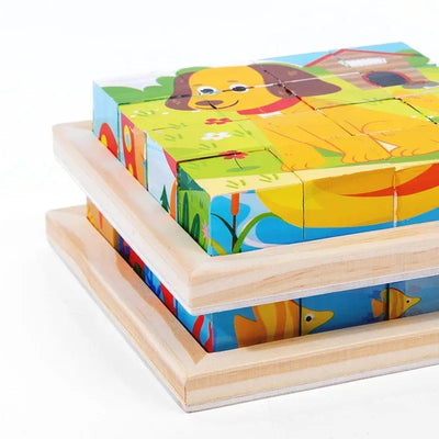 CubePuzzle – Divertido y Educativo – Rompecabezas de Bloques de Madera 3D