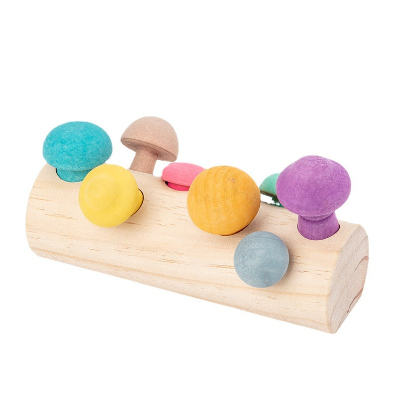 Juego de hongos de madera - Juguetes de motricidad fina