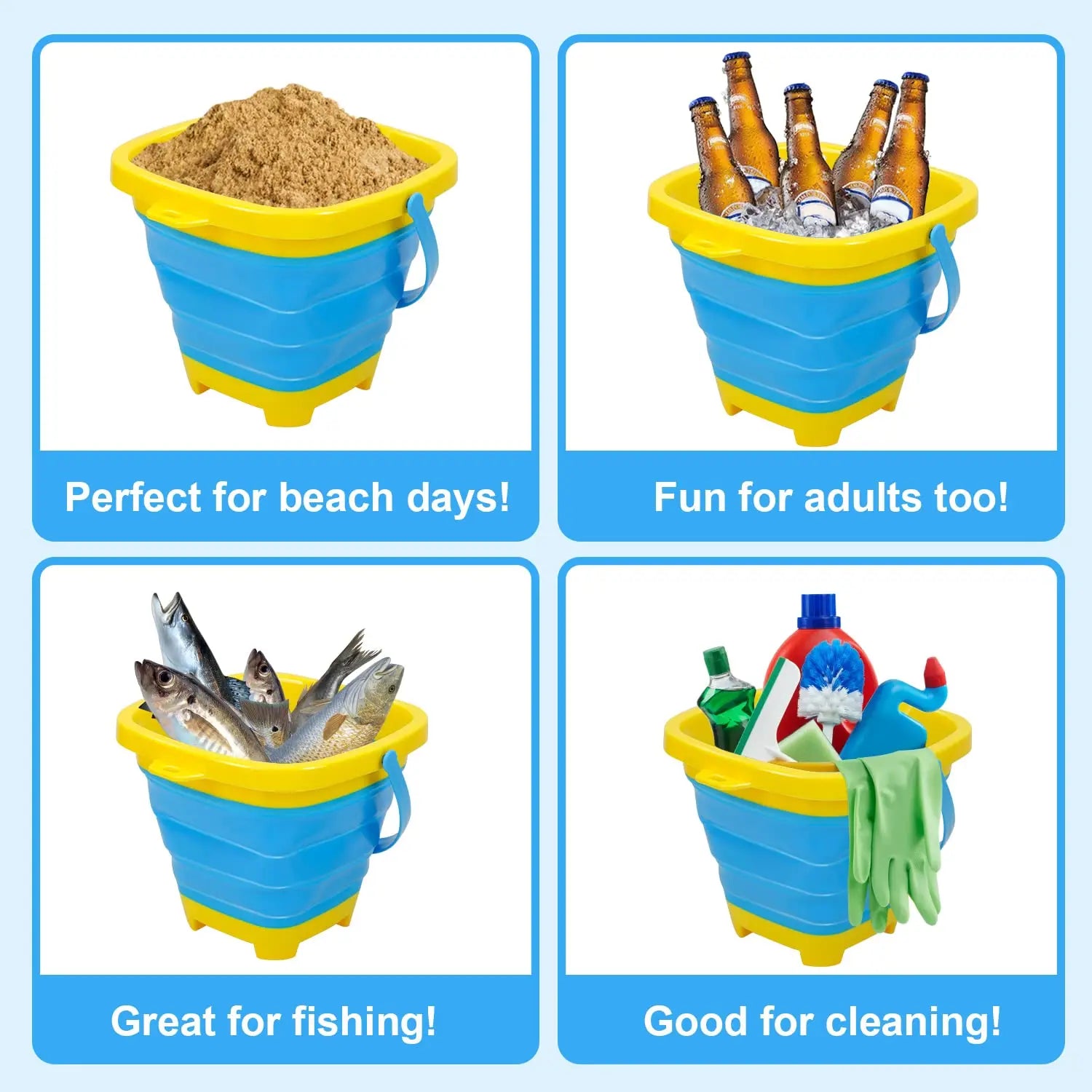 Foldable Bucket™ - Diversión plegable para tus vacaciones - Cubo plegable
