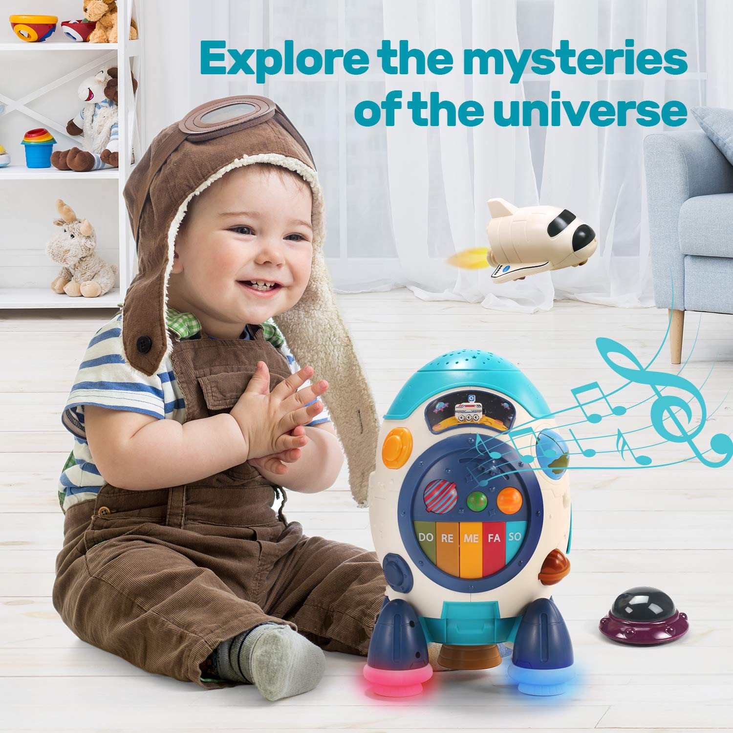 Fidtoy Jouet musical et éducatif Fusée Spatiale