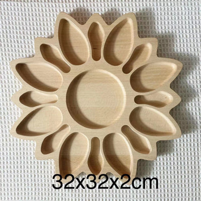 Plateau de jeu sensoriel en bois Tournesol - Jeu libre et créatif