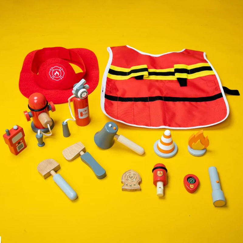 Juego de bomberos de madera - Juguetes de juego abierto