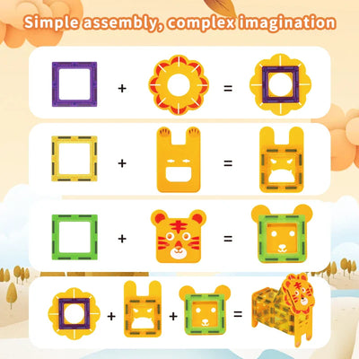 Animal Magnetic Building Blocks™ - Magnetische Bouwmagie - Magnetische Dieren Tegels