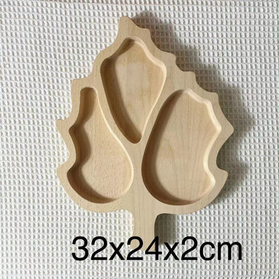 Wooden Leaf Sensory Play Tray - Open and Ended Play