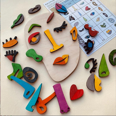 Jouet Montessori visage puzzle de style Picasso – Jouets de thérapie orthophonique