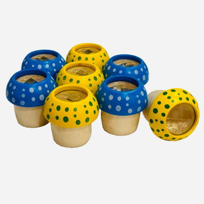 Set de 8 caleidoscopios de madera con forma de hongo - Juguetes sensoriales