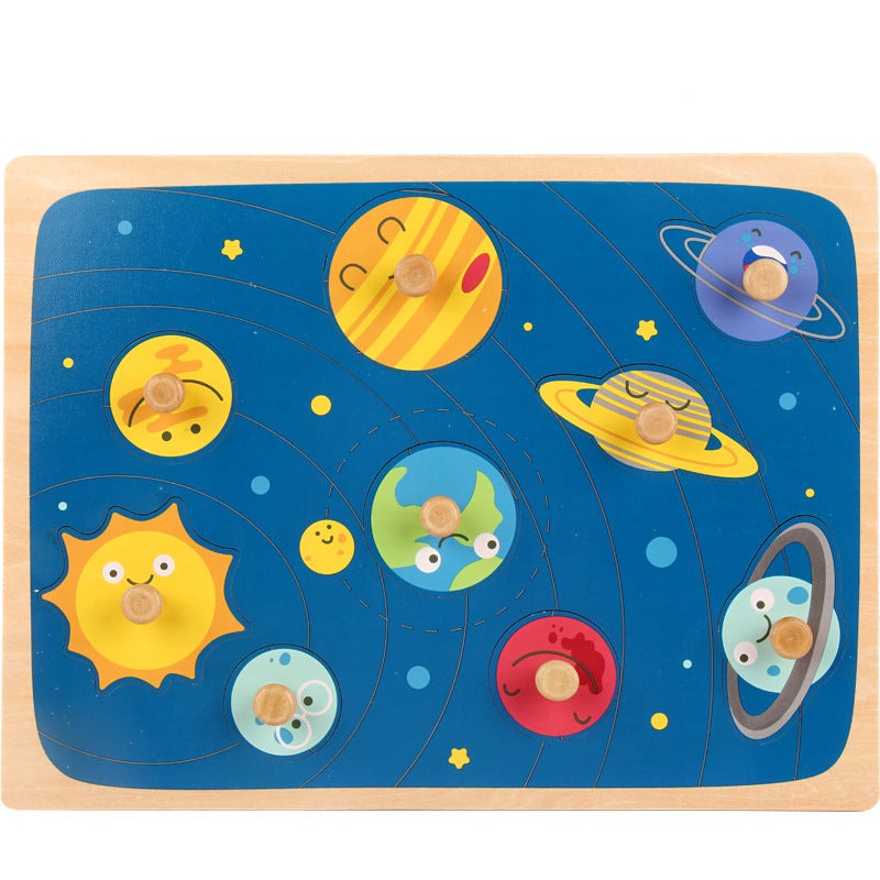 Rompecabezas de madera del sistema solar - Rompecabezas Montessori