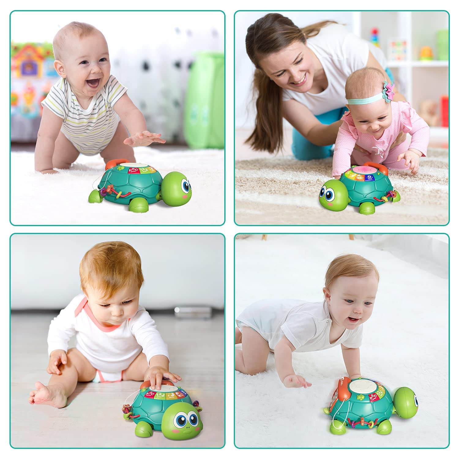 Juguete musical Fidtoy Crawling Turtle para bebé