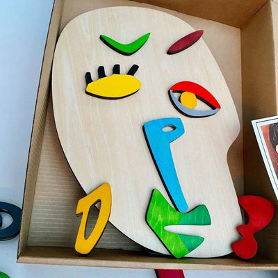 Jouet Montessori visage puzzle de style Picasso – Jouets de thérapie orthophonique