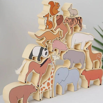 Animales apilables de madera - Juguetes de madera de composición abierta