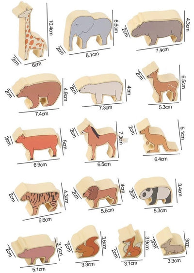 Animales apilables de madera - Juguetes de madera de composición abierta