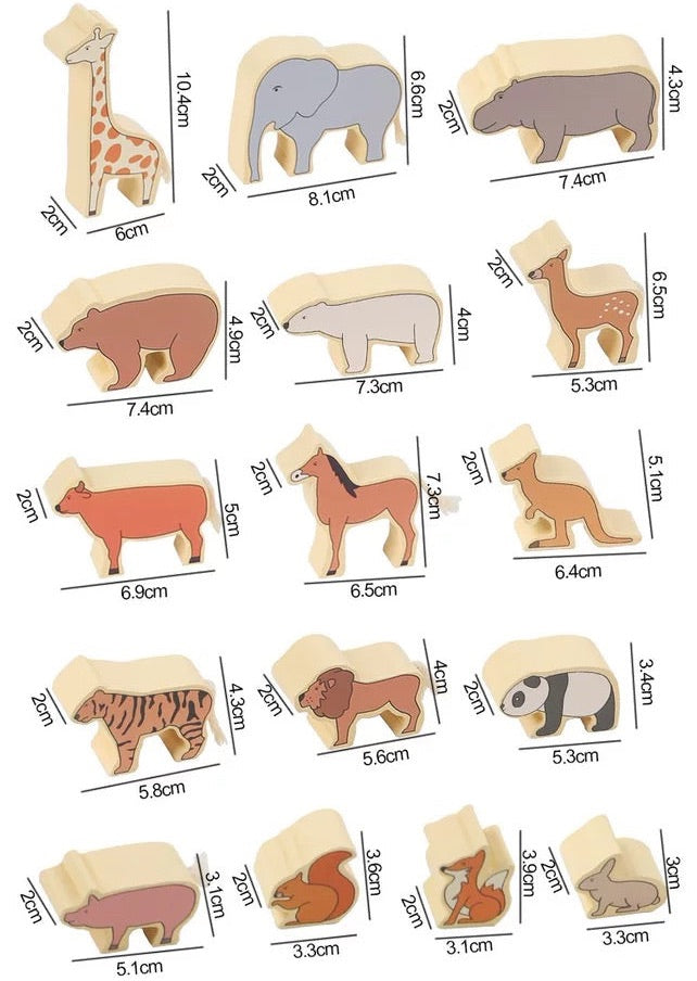 Animales apilables de madera - Juguetes de madera de composición abierta
