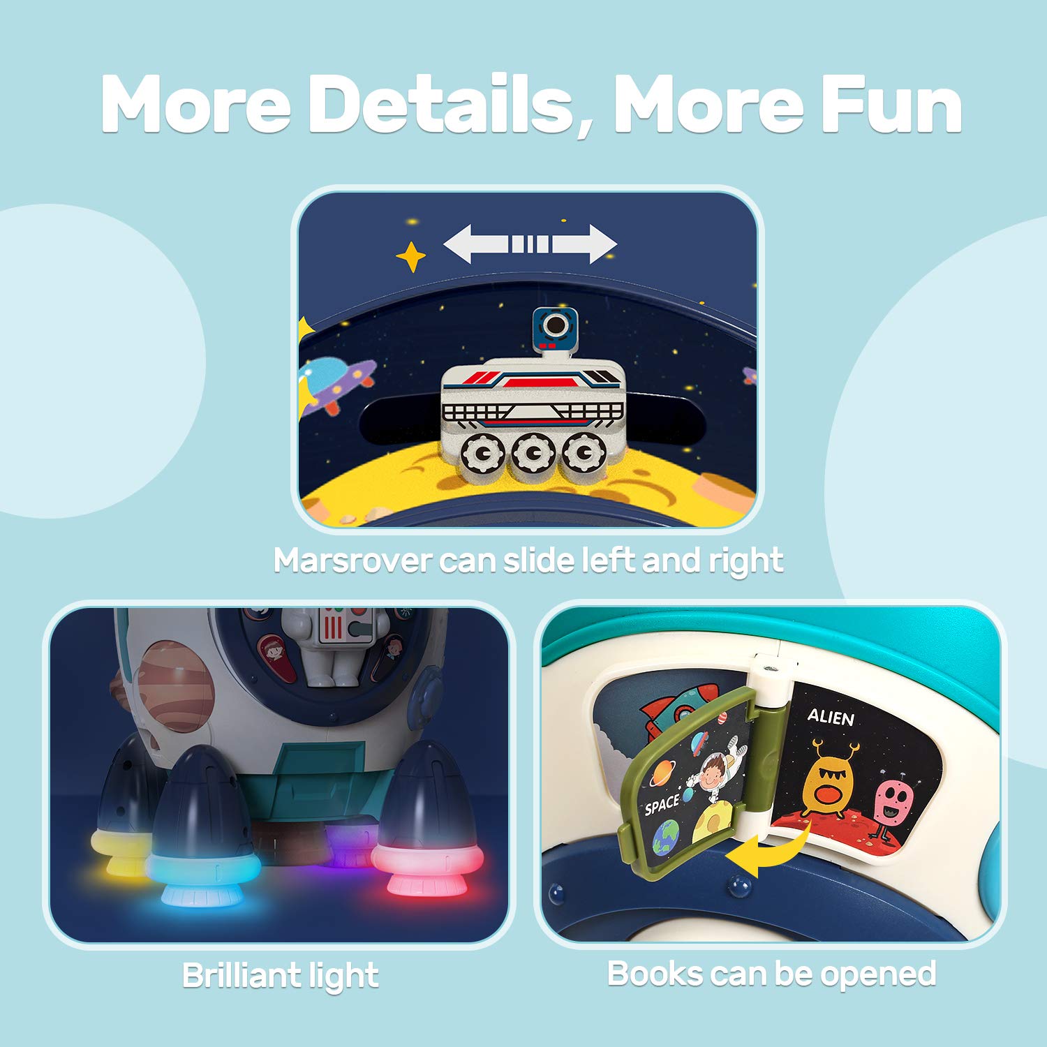 Fidtoy Jouet musical et éducatif Fusée Spatiale