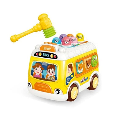 Fidtoy Musical Shape Sorter Bus Toy for Toddlers Whack A Mole Hammer Game Age 1-3