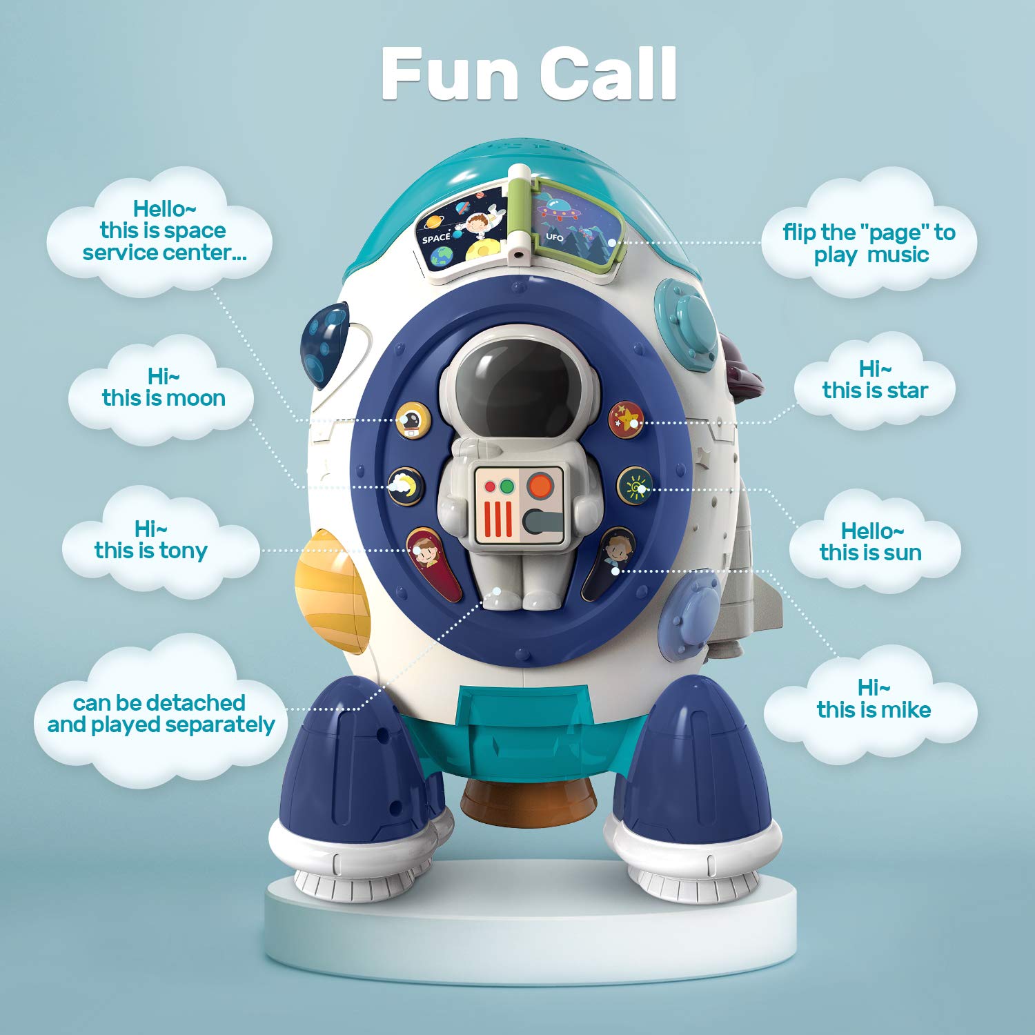 Fidtoy Jouet musical et éducatif Fusée Spatiale