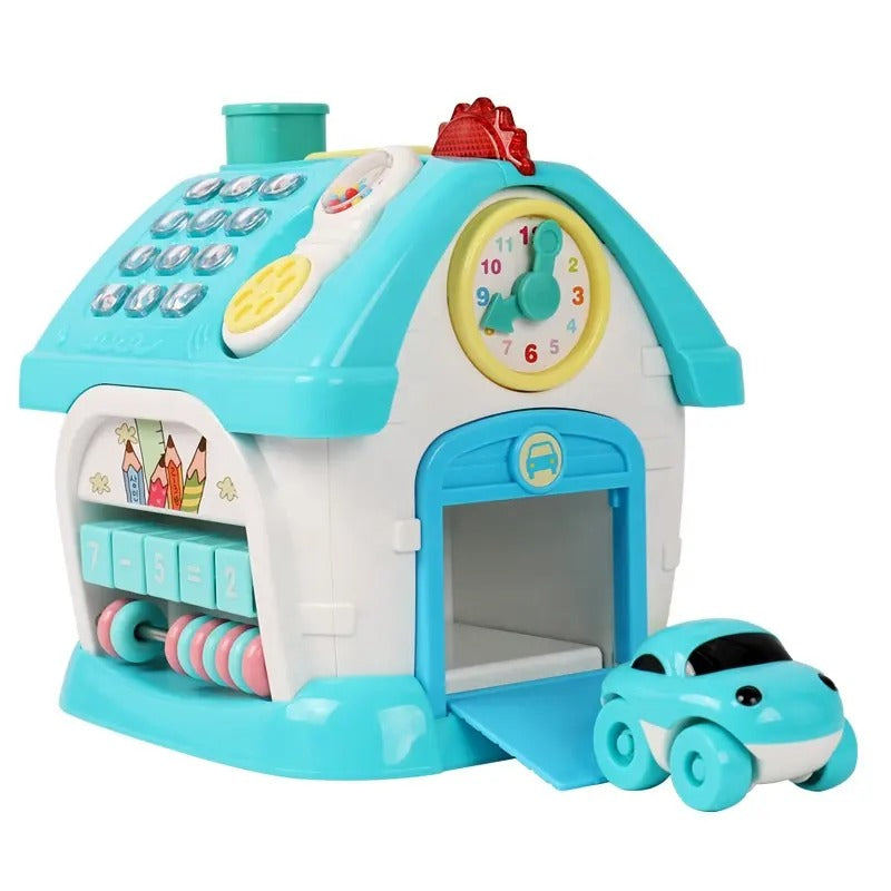 Fidtoy Dreaming Party Maison Musicale Jouet d'Éveil Musical 8-en-1 pour Tout-Petits avec Piano, Horloge, Téléphone, Fenêtres Animaux, Voiture, Formes et Chiffres