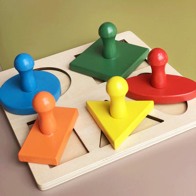 Grand puzzle de formes Montessori en bois - Les meilleurs jouets Montessori