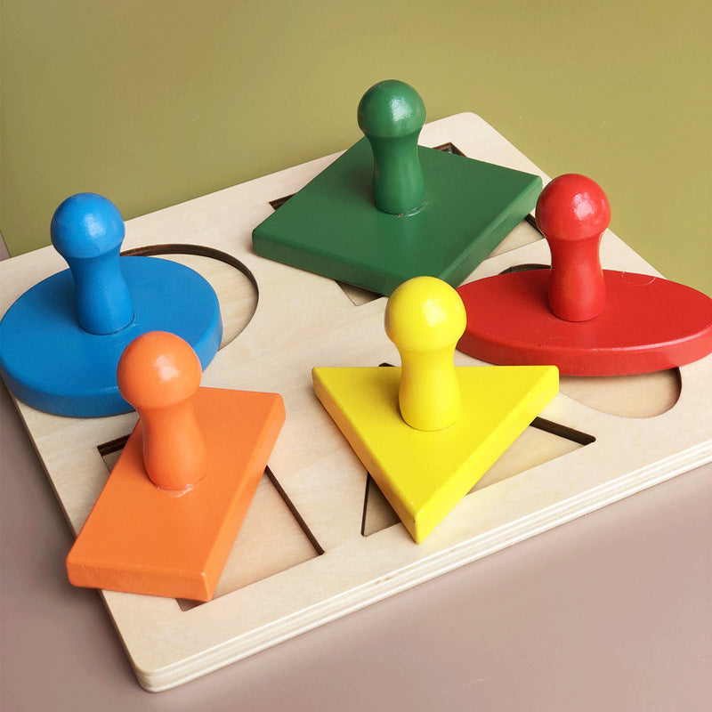 Grand puzzle de formes Montessori en bois - Les meilleurs jouets Montessori