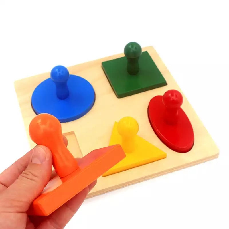 Grand puzzle de formes Montessori en bois - Les meilleurs jouets Montessori