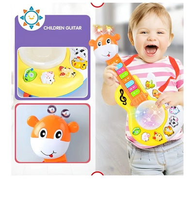 Juguete de guitarra musical Fidtoy Giraffe con luz y sonido para niños