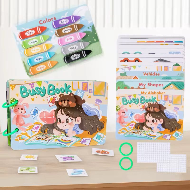 Mini libro de actividades con 12 actividades de aprendizaje práctico - Educación temprana interactiva para niños pequeños y preescolares