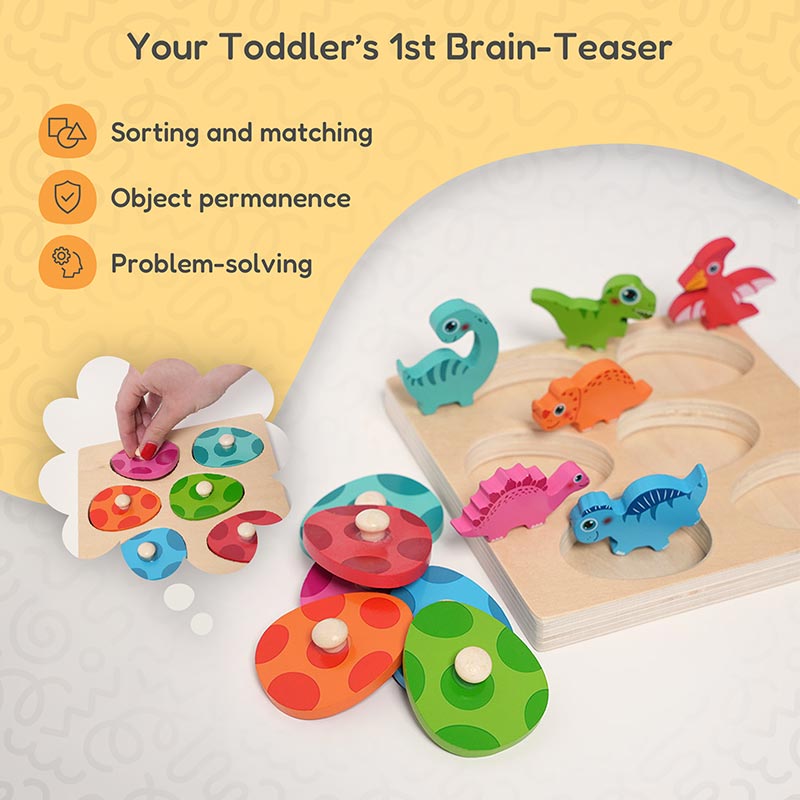 Fidtoy Dino Hatch and Match Puzzle for Toddlers 2+
