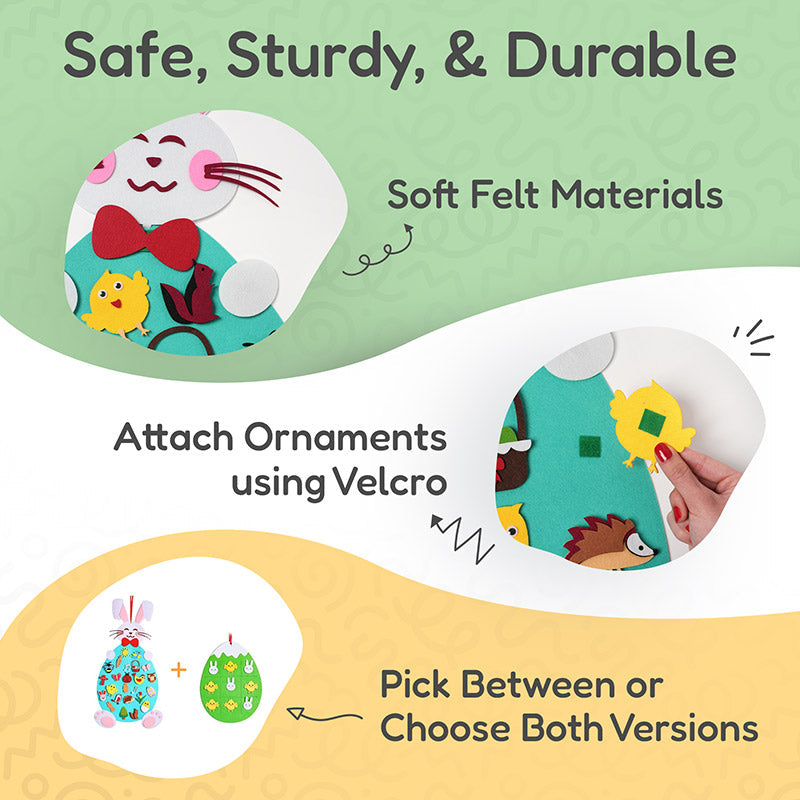 Fidtoy Felt Bunny Wall Activity Toy for Kids 1+ Easter Decor