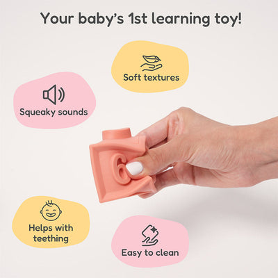 Fidtoy Bloques Sensoriales de Silicona Apilables para Bebés – Set de Juguetes Suaves para la Dentición 6 Meses+