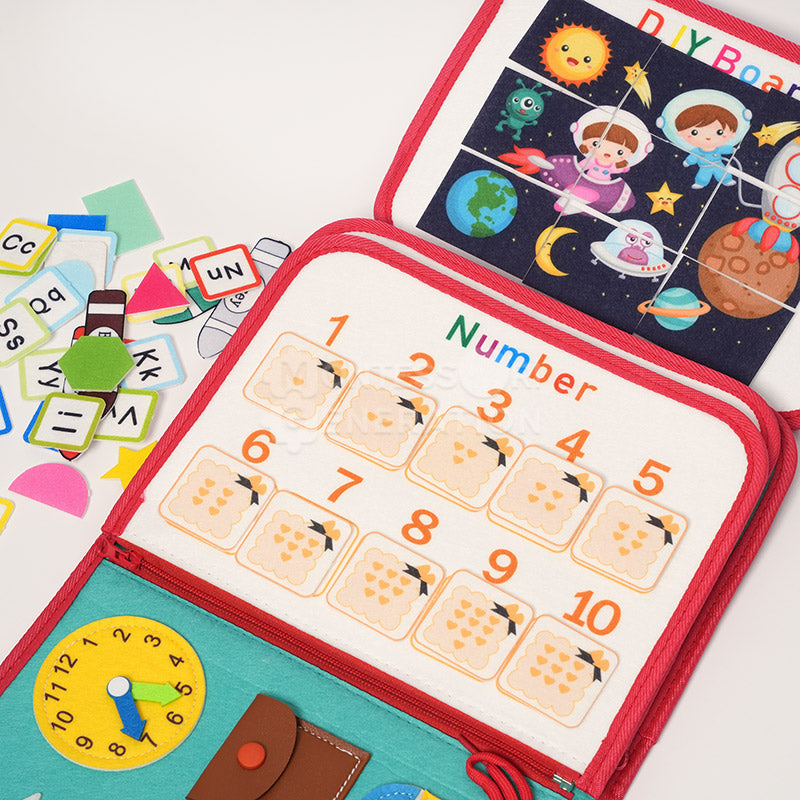 Fidtoy Interactive Busy Bag para niños pequeños - Juguete de aprendizaje sensorial Montessori para mayores de 3 años