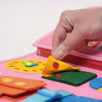 Fidtoy Interactive Busy Bag para niños pequeños - Juguete de aprendizaje sensorial Montessori para mayores de 3 años