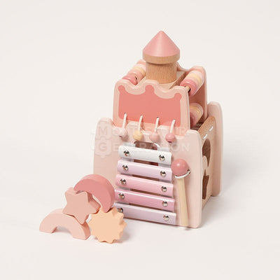 Fidtoy Wooden Activity Castle Toy for Kids 3+ Educational Play