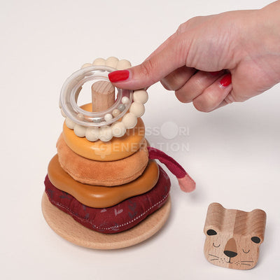Fidtoy Jeu de Construction Petit Lion pour Bébés 6 Mois et Plus