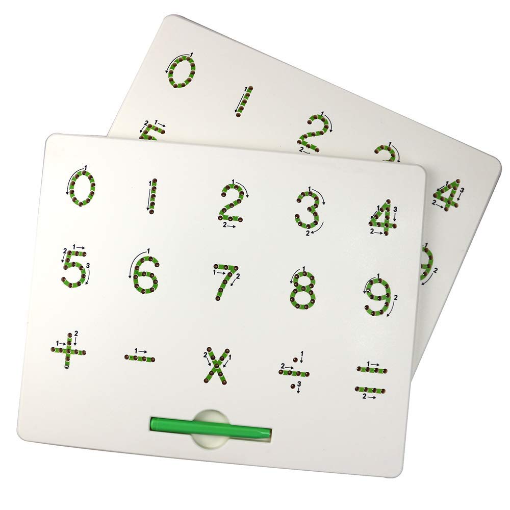Tablette d'écriture magnétique Fidtoy 1-10, tableau d'écriture magnétique pour lettres et chiffres avec stylet, jouet éducatif pour l'apprentissage de l'écriture manuscrite pour les 3 ans et plus