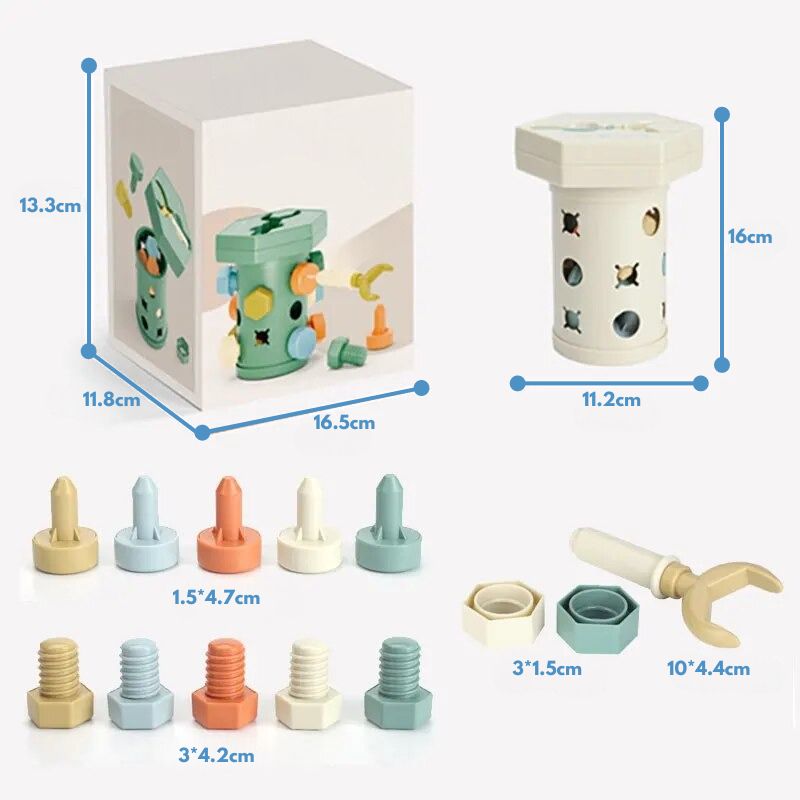 Montessori Technical Cylinder Screw and Unscrew